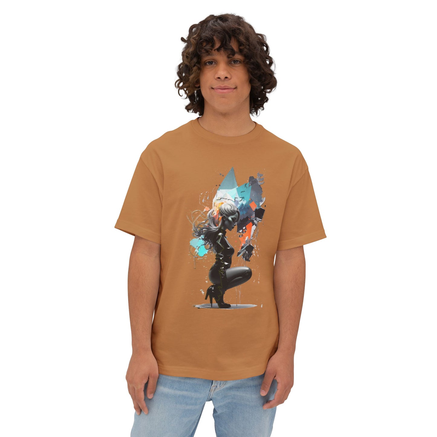 Artistic Unisex Oversized Boxy Tee - Trendy Graphic T-Shirt, Casual Wear, Gift for Art Lovers, Summer Outfit, Streetwear Style