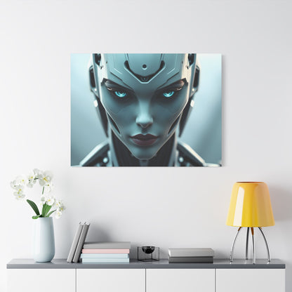 Futuristic Robot Art Canvas Print, Sci-Fi Wall Decor, Modern Home Artwork, Tech-Inspired Gift, Unique Living Room Accent