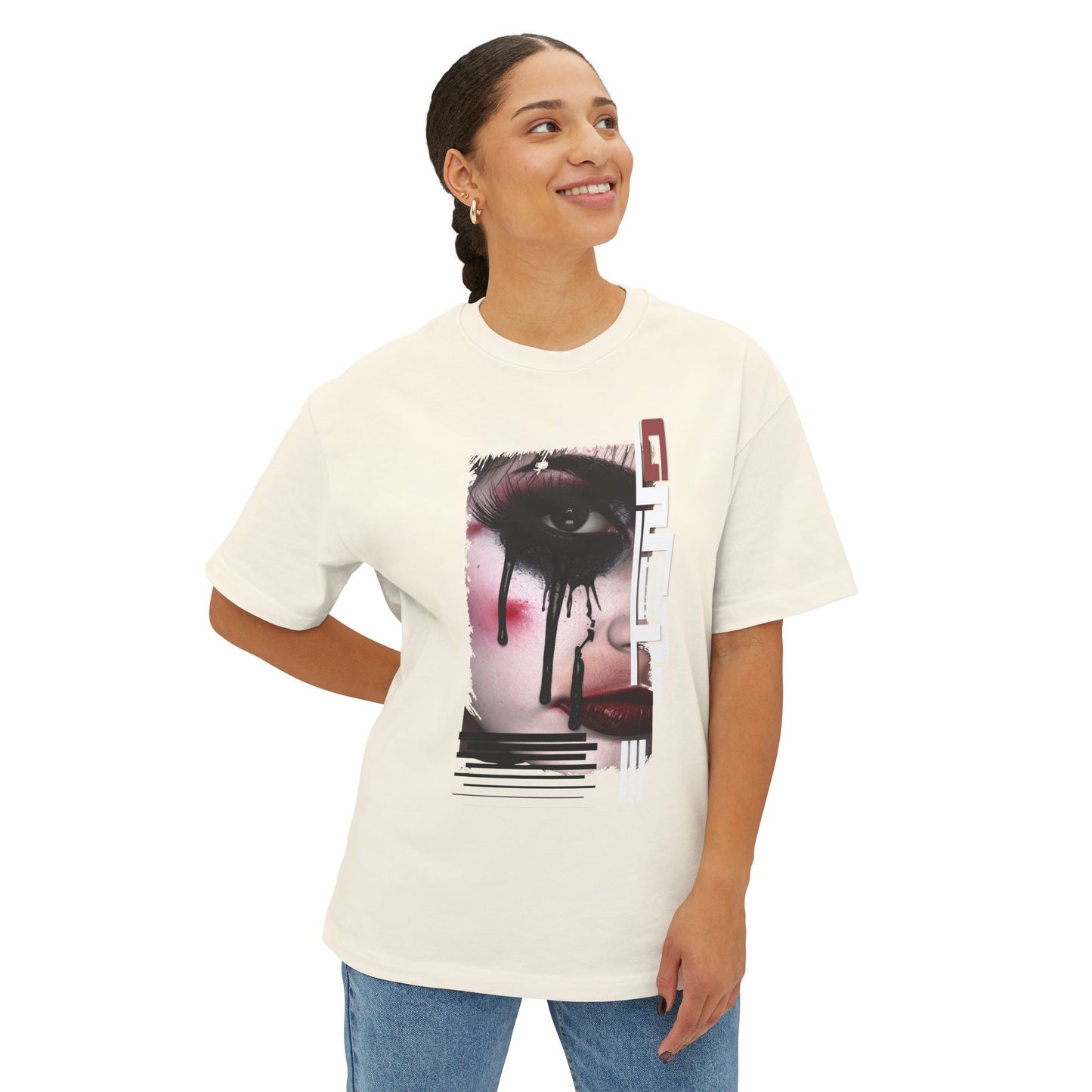 Artistic Oversized Tee - Bold Abstract Design, Streetwear, Casual Style, Unique Gift, Graphic Tee
