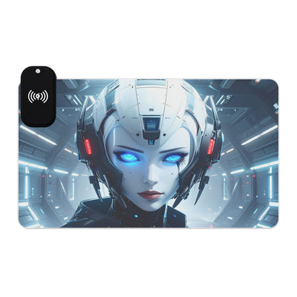 RGB LED Gaming Mouse Pad with Wireless Charging, Perfect for Gamers, Desk Accessories, Unique Gift, Tech Enthusiasts, Modern Home Office