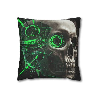 Futuristic Skull Pillowcase - Edgy Home Decor, Gothic Accessories, Cyberpunk Living Room, Halloween Decorations, Unique Gift Idea