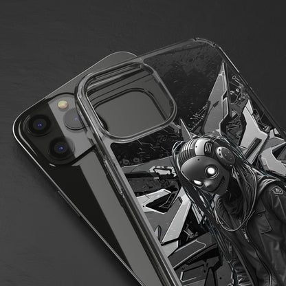 Anime-Inspired Clear Phone Case - Edgy Streetwear Style