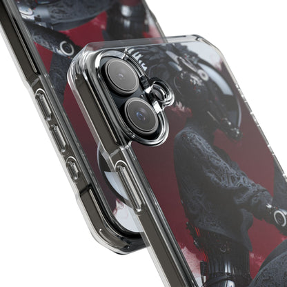 Cyber Design Magnetic Phone Case, Clear Mobile Cover, Gothic Style, Halloween Gift, Celestial Protection Accessory