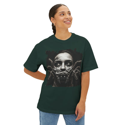 Eerie Spider Graphic Unisex Boxy Tee, Creepy Shirt for Halloween, Casual Wear, Street Fashion, Unique Gift for Spooky Season