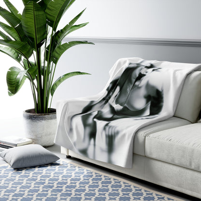 Cozy Sherpa Fleece Blanket - Horror Art Style for Warmth and Comfort