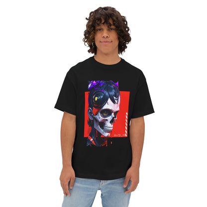 Edgy Oversized Tee with Skull Design, Streetwear Shirt for Art Lovers, Unisex Graphic Tee, Halloween Apparel, Trendy Casual Wear