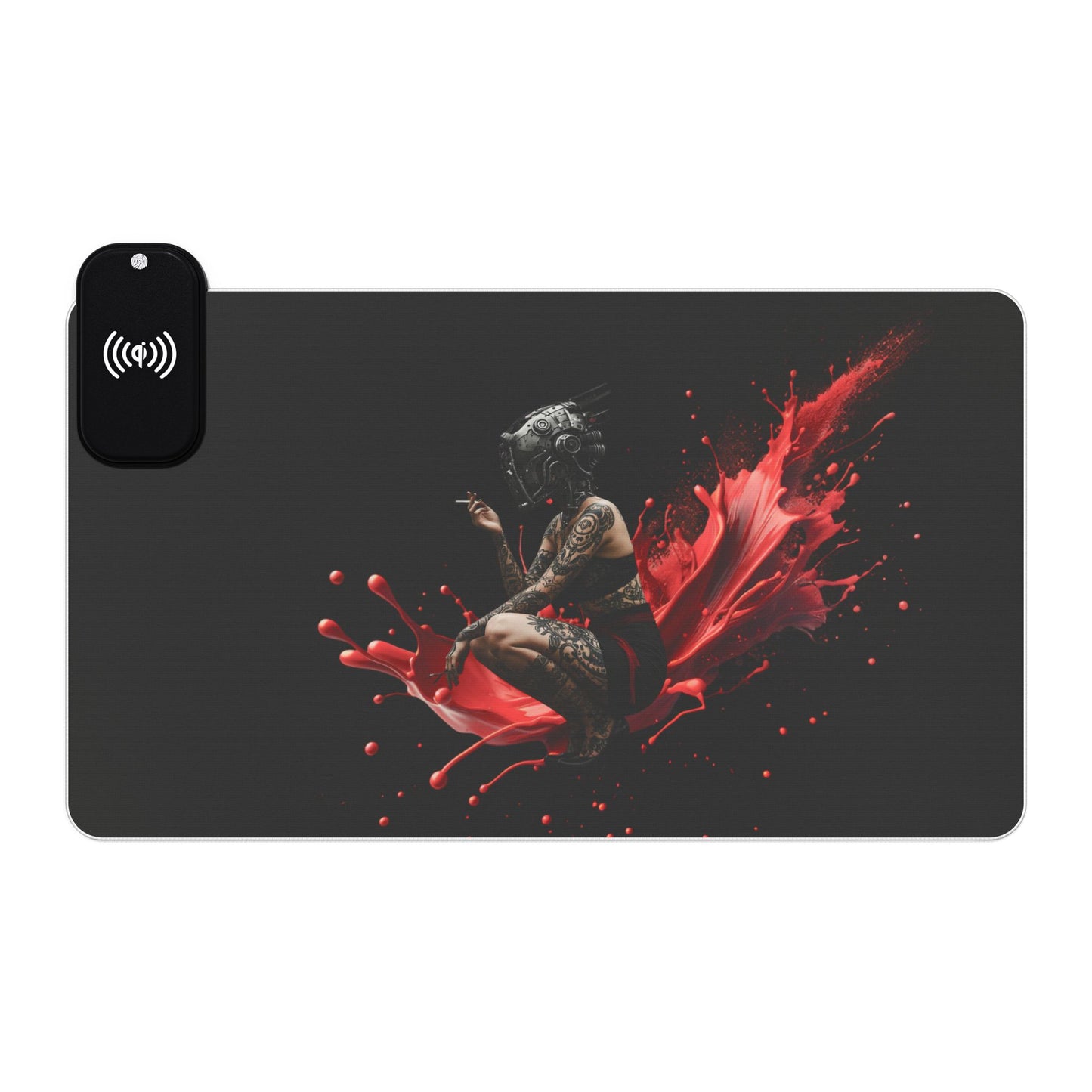 LED Gaming Mouse Pad with Wireless Charging, Gamer Desk Essentials, Backlit Mouse Mats, RGB Light Desk Pad, Cool Tech Gadgets