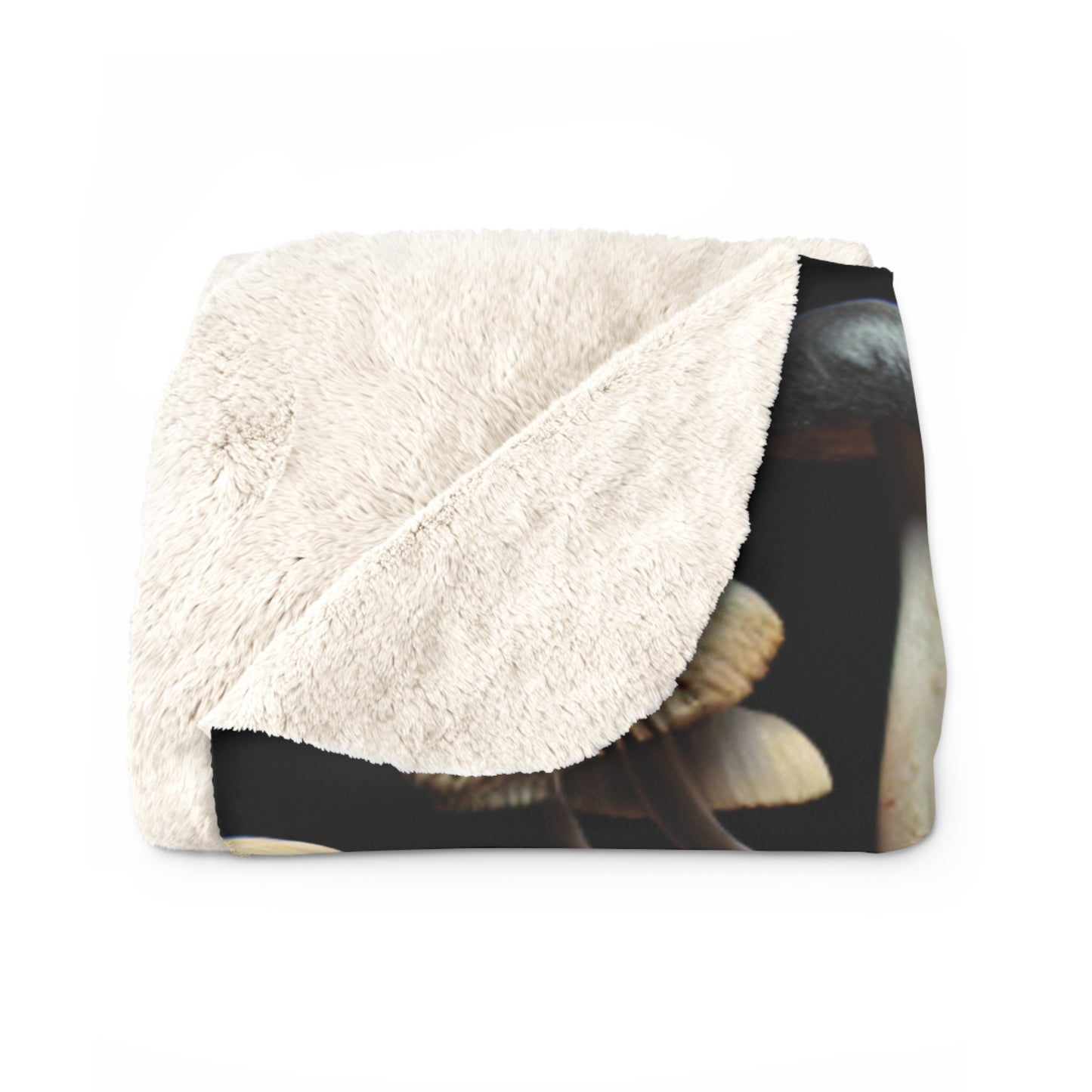 Mushroom Fantasy Sherpa Fleece Blanket - Cozy Art for Dreamers