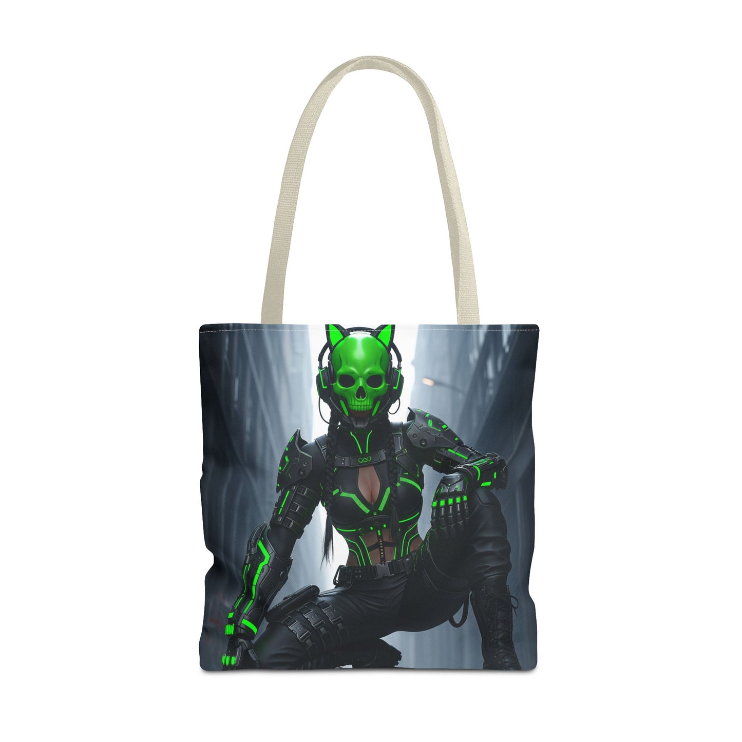 Futuristic Skull Tote Bag - Stylish Eco-Friendly Shopping Bag, Perfect for Casual Outings, Gifts, and Everyday Use