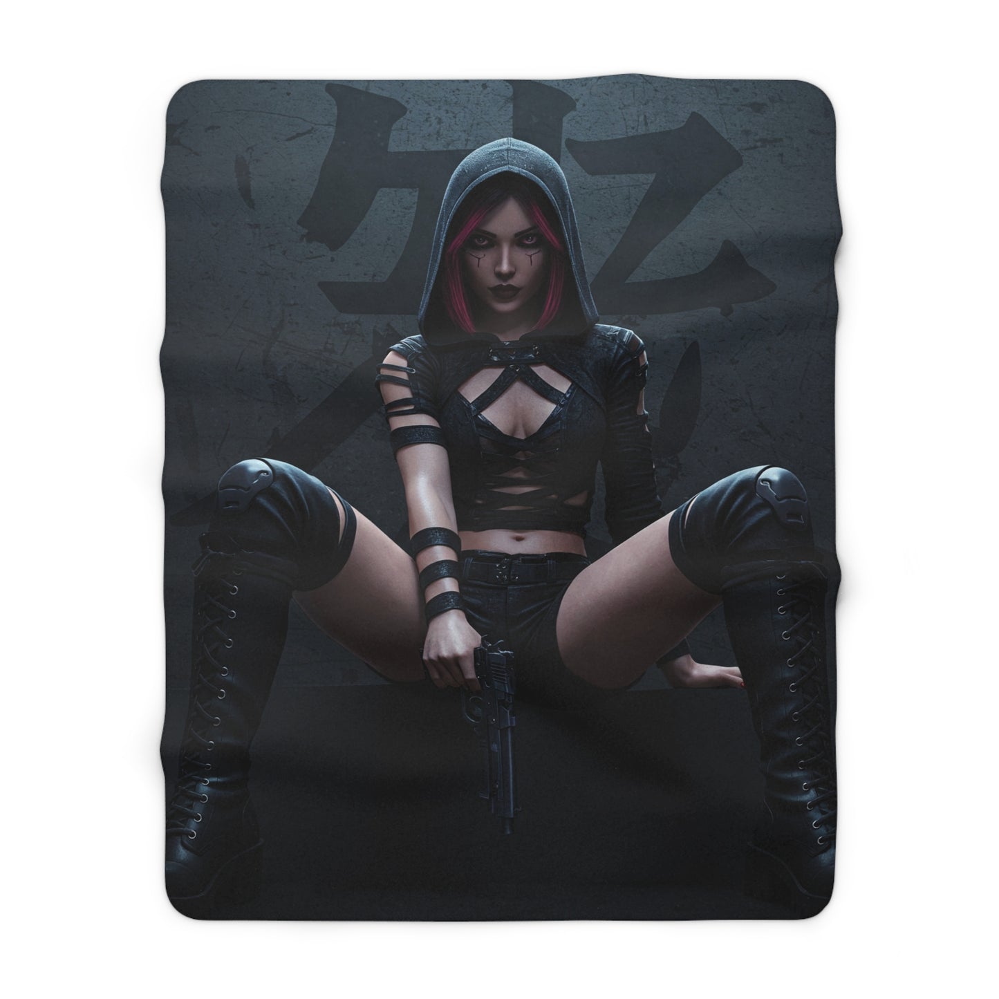 Cyber Sherpa Fleece Blanket - Cozy Cyberpunk Decor for Home