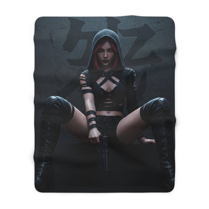 Cyber Sherpa Fleece Blanket - Cozy Cyberpunk Decor for Home