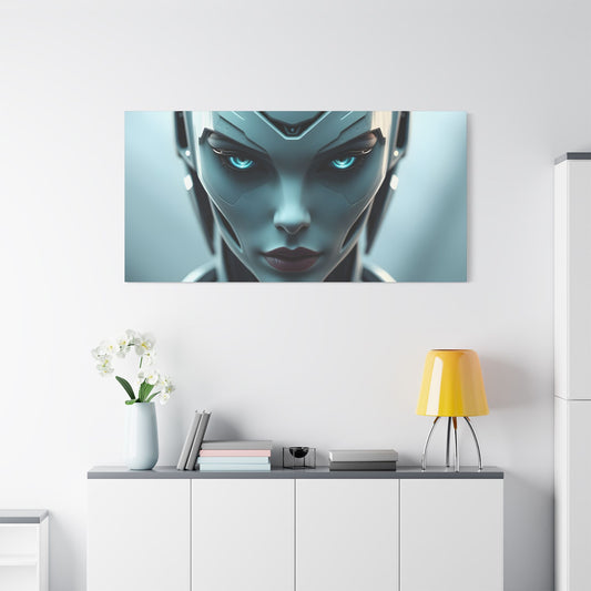 Futuristic Robot Art Canvas Print, Sci-Fi Wall Decor, Modern Home Artwork, Tech-Inspired Gift, Unique Living Room Accent