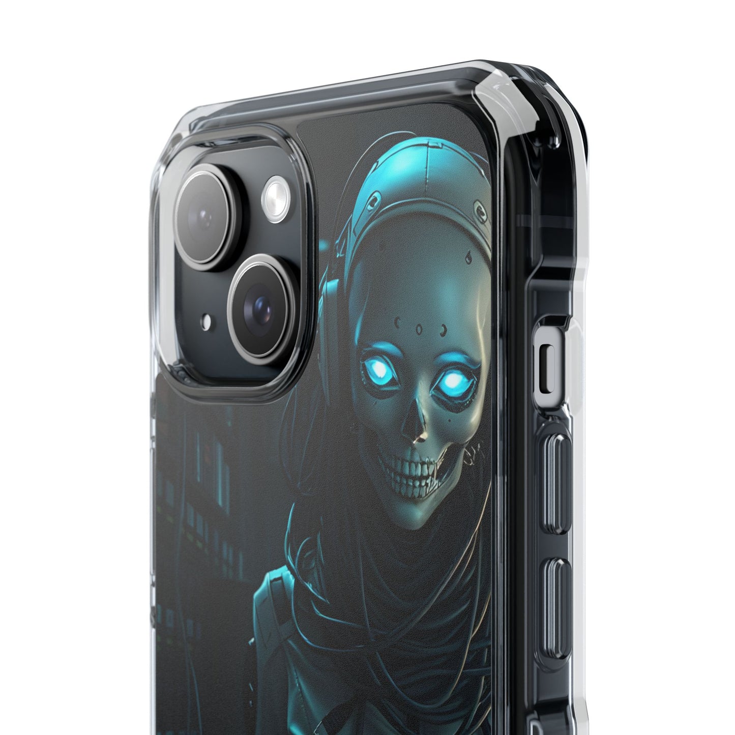 Futuristic Robot Phone Case, Magnetic Clear Impact Case, Unique Gift for Tech Lovers, Protective Smartphone Accessory, Cyberpunk Style