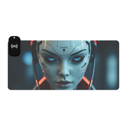 LED Gaming Mouse Pad with Wireless Charging - Futuristic Design for Gamers, Desk Accessory, Tech Gift, Gaming Setup
