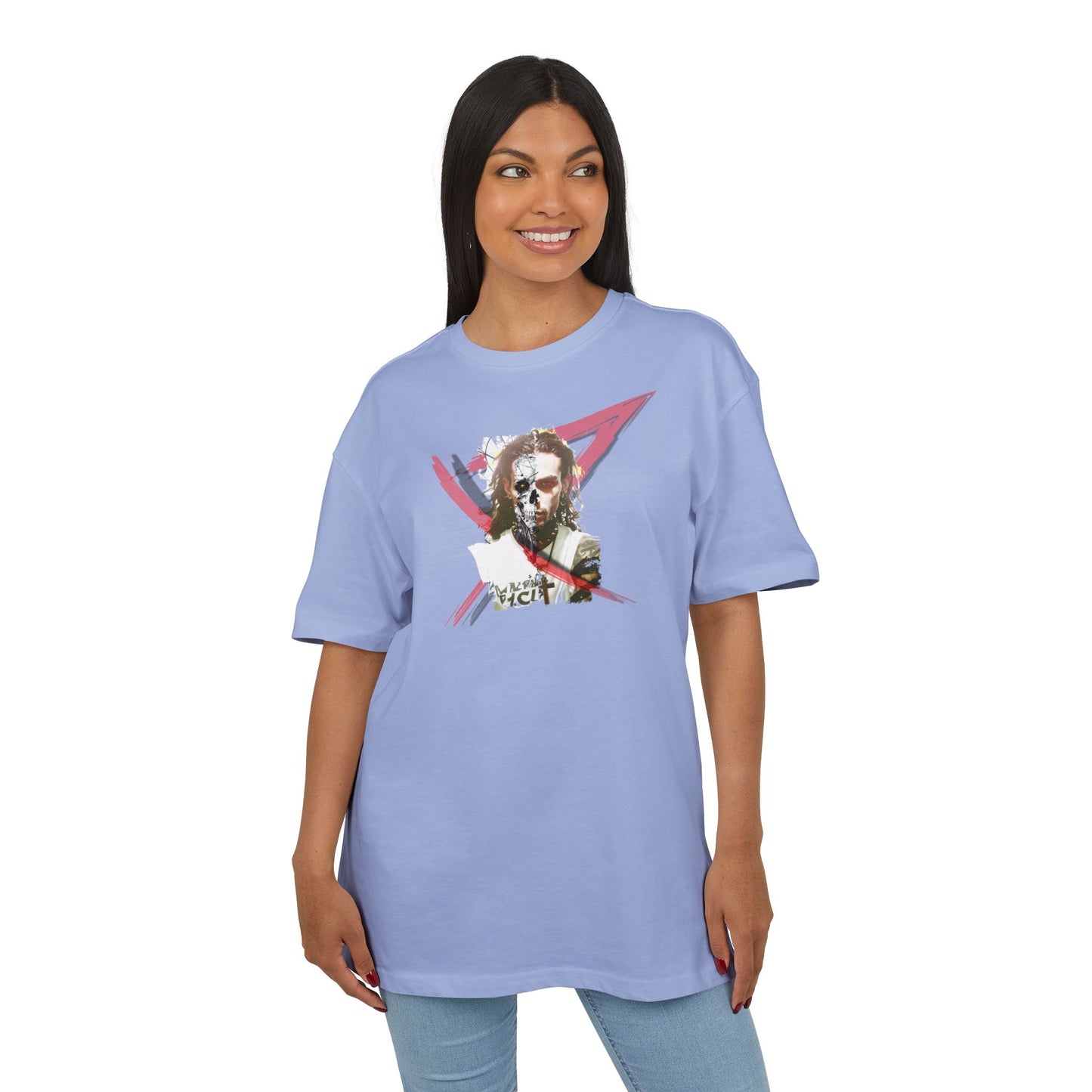 Unisex Heavy Oversize Tee with Artistic Design, Casual T-Shirt, Graphic Tee for Art Lovers, Gift for Creative Friends, Trendy Streetwear