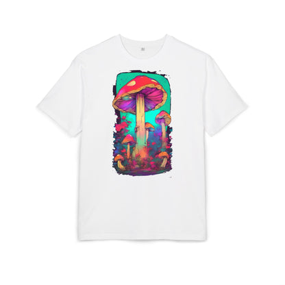 Vibrant Mushroom Art Oversized Tee, Unisex Graphic T-Shirt, Trendy Casual Style, Nature Lover Gift, Festival Clothing, Psychedelic Design