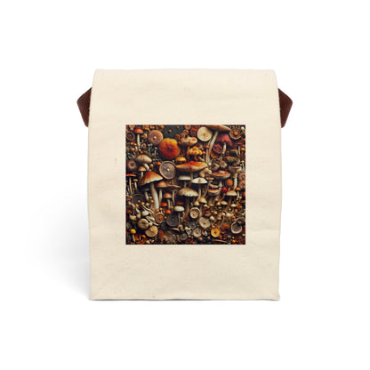 Mushroom Art Canvas Lunch Bag, Eco-Friendly, Insulated Tote for Work/School, Gift for Nature Lovers, Picnic Essential