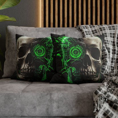 Futuristic Skull Pillowcase | Gothic Decor, Cyberpunk Home Accessories, Unique Gift, Halloween Decor, Throw Pillow