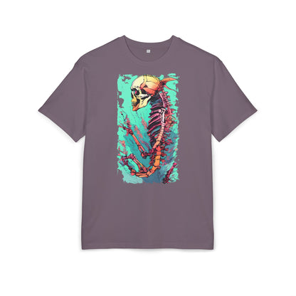 Colorful Skeleton Art Unisex Heavy Oversize Tee | Graphic Tee, Skeleton Shirt, Artsy Gift, Halloween Apparel, Trendy Streetwear