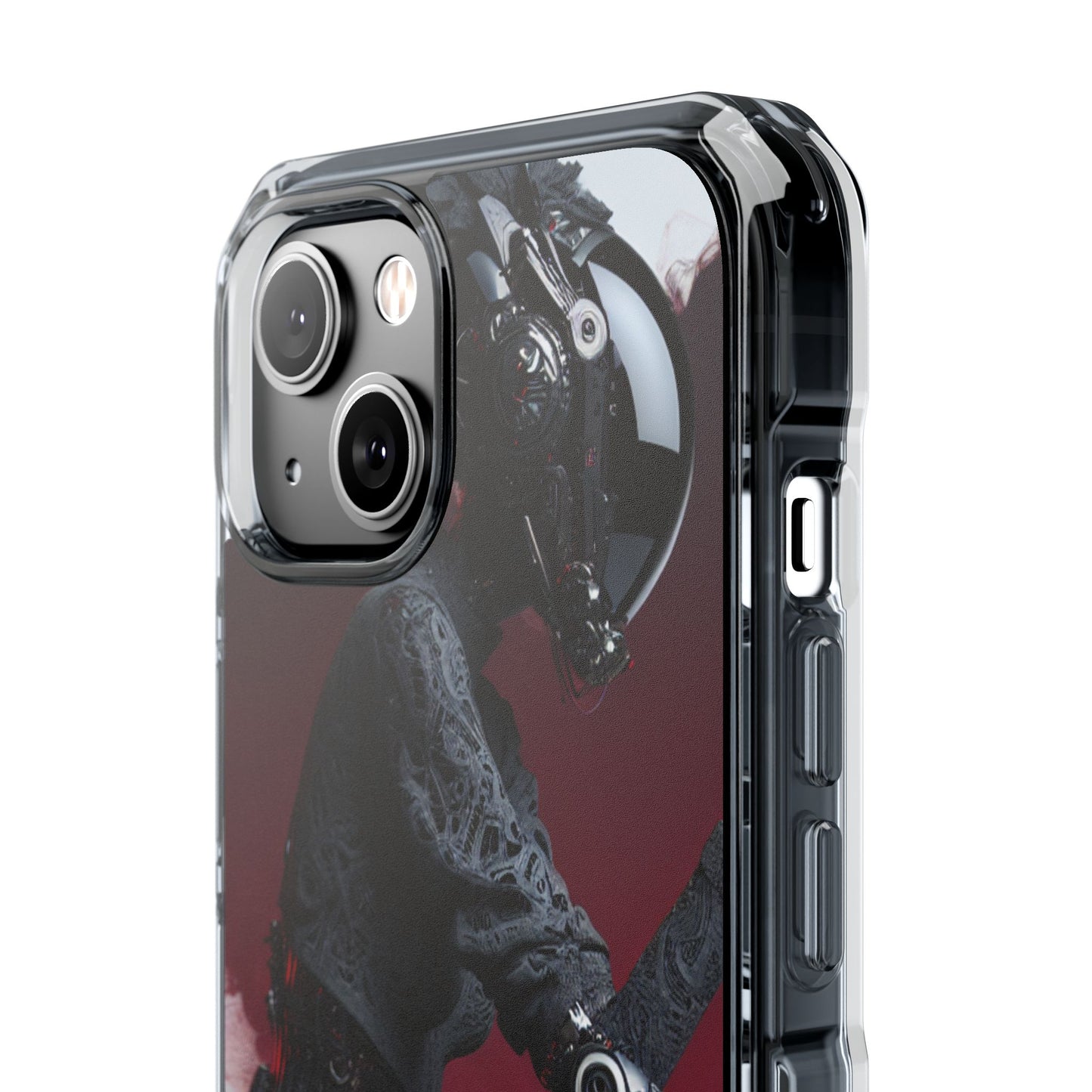 Cyber Design Magnetic Phone Case, Clear Mobile Cover, Gothic Style, Halloween Gift, Celestial Protection Accessory