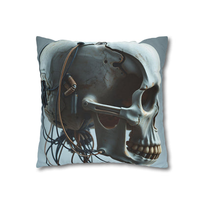 Square Pillowcase Futuristic Edge Skull Design Pillowcase