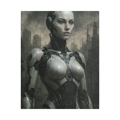 Futuristic Robot Art Canvas Print, Sci-Fi Home Decor, Modern Wall Art, Tech-Inspired Artwork, Gift for Tech Lovers