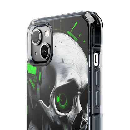 Edgy Skull Phone Case - Magnetic Clear Impact Cases, Unique Phone Cover, Goth Accessory, Halloween Gift, Stylish Tech Protection