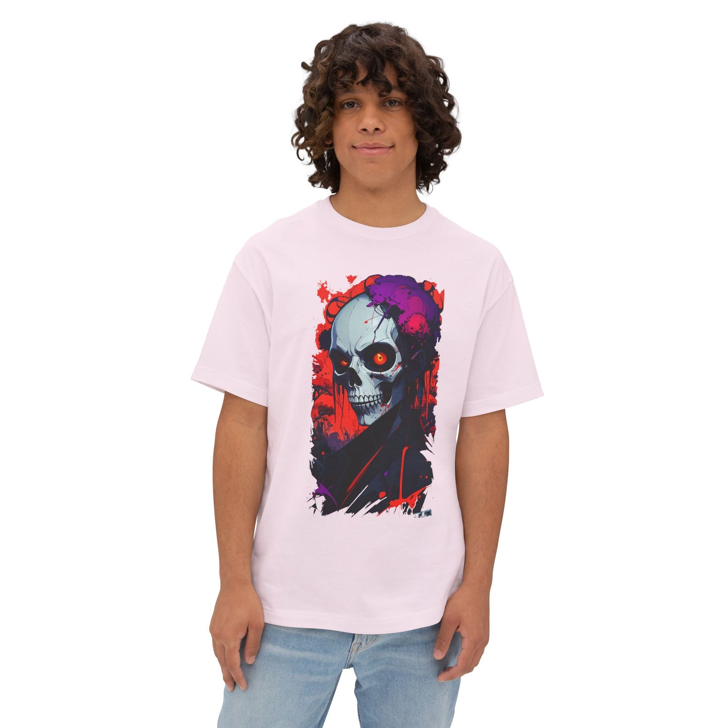 Edgy Skull Graphic Tee, Oversized T-Shirt for Casual Wear, Halloween Costume, Streetwear Fashion, Unisex Gift Idea