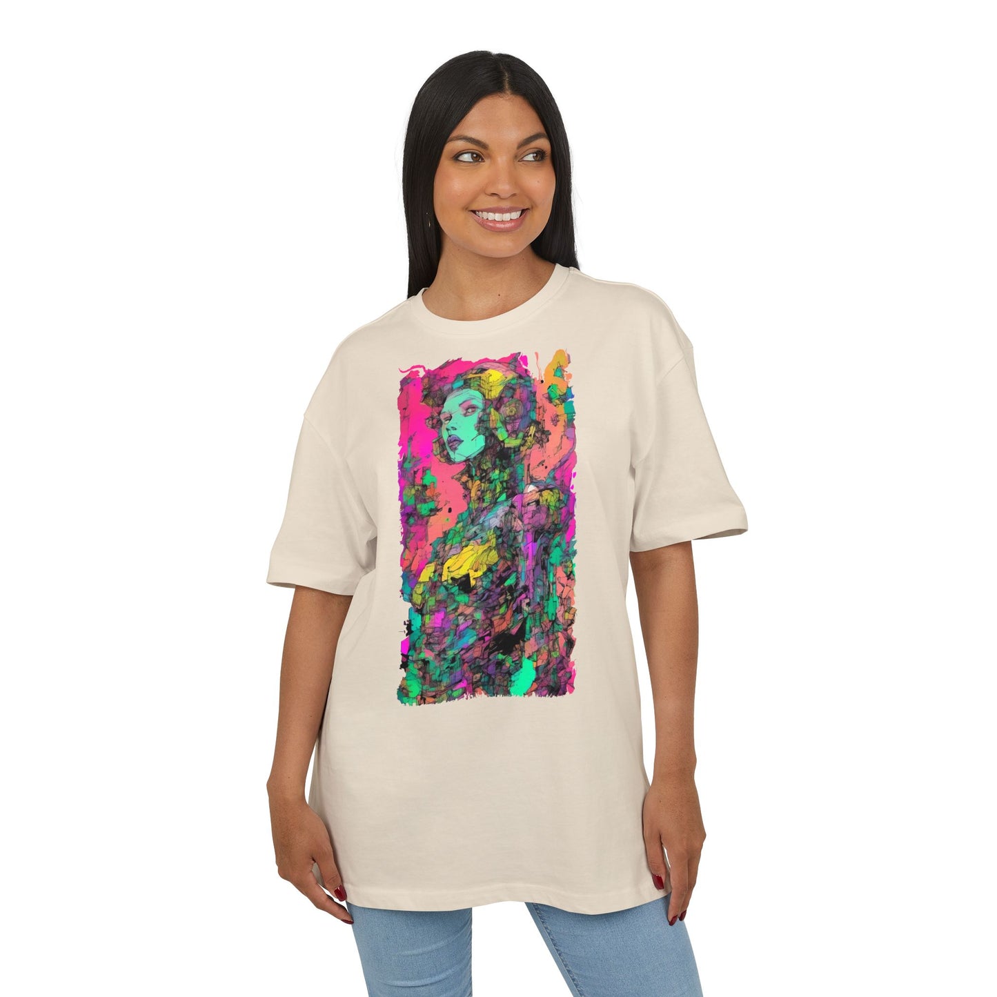 Artistic Oversize Tee - Vibrant Graphic Shirt, Casual Streetwear, Unique Gift for Art Lovers, Everyday Wear, Graphic Tee
