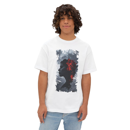 Stylish Oversized Boxy Tee with Artistic Profile Design, Casual Streetwear, Graphic T-shirt, Gift for Art Lovers, Everyday Comfort