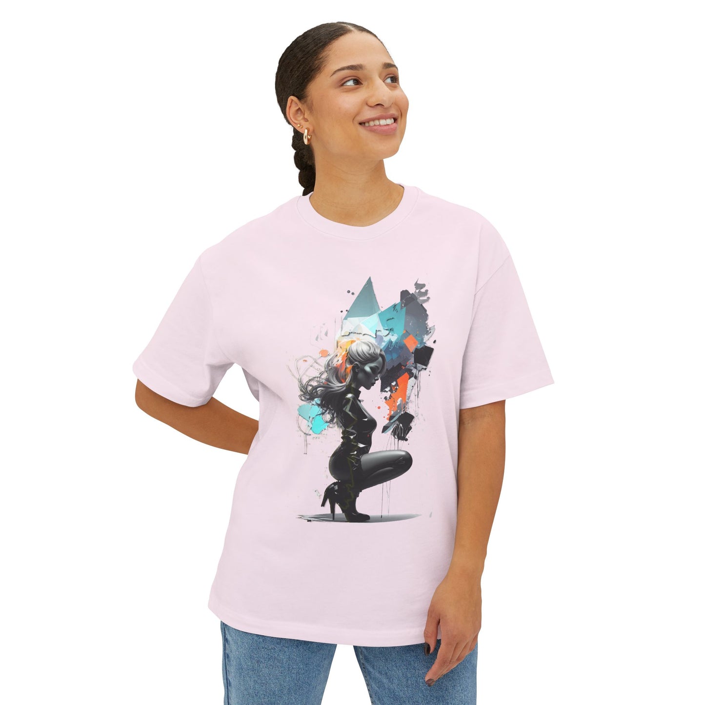 Artistic Unisex Oversized Boxy Tee - Trendy Graphic T-Shirt, Casual Wear, Gift for Art Lovers, Summer Outfit, Streetwear Style