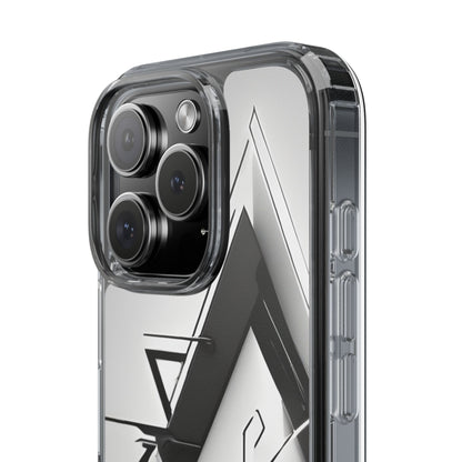 Clear Phone Case with Abstract Edgy Design Print