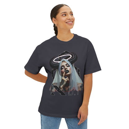 Edgy Graphic Tee, Unisex Oversized Boxy Tee, Alternative Fashion Shirt, Unique Apparel, Statement Top, Gift for Her