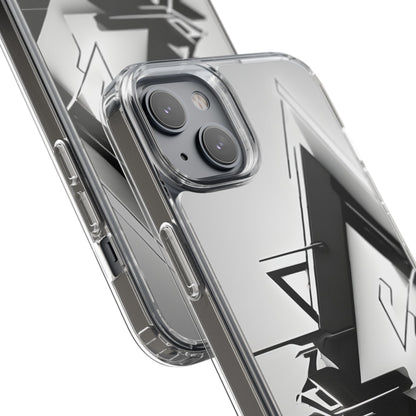 Clear Phone Case with Abstract Edgy Design Print