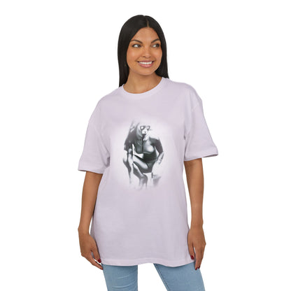 Stylish Unisex Heavy Oversize Tee with Artistic Graphic - Horror Design