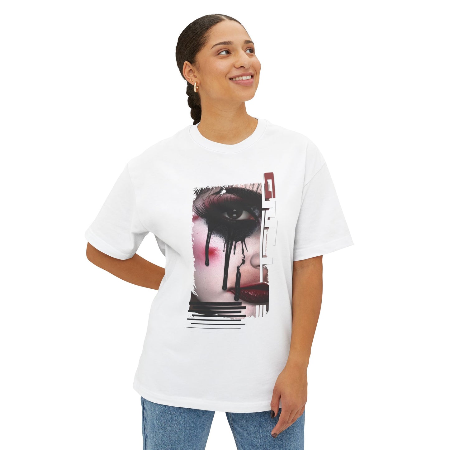 Artistic Oversized Tee - Bold Abstract Design, Streetwear, Casual Style, Unique Gift, Graphic Tee