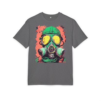 Retro Gas Mask Unisex Heavy Oversize Tee, Streetwear T-Shirt, Unique Graphic Tee, Festival Fashion, Cool Casual Wear