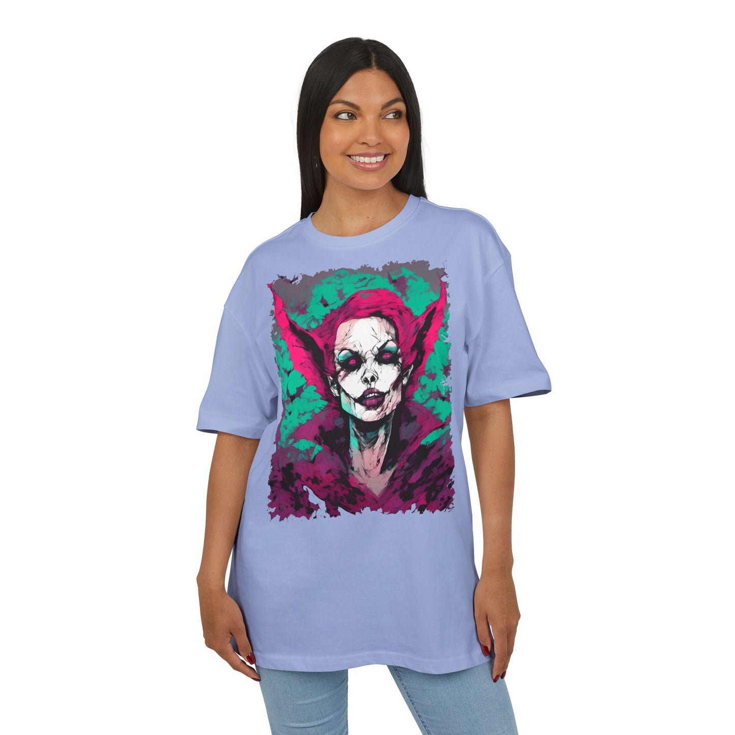 Eerie Portrait Unisex Oversized Tee | Unique Graphic Shirt for Halloween, Gift for Horror Fans, Scary Tee, Alternative Fashion