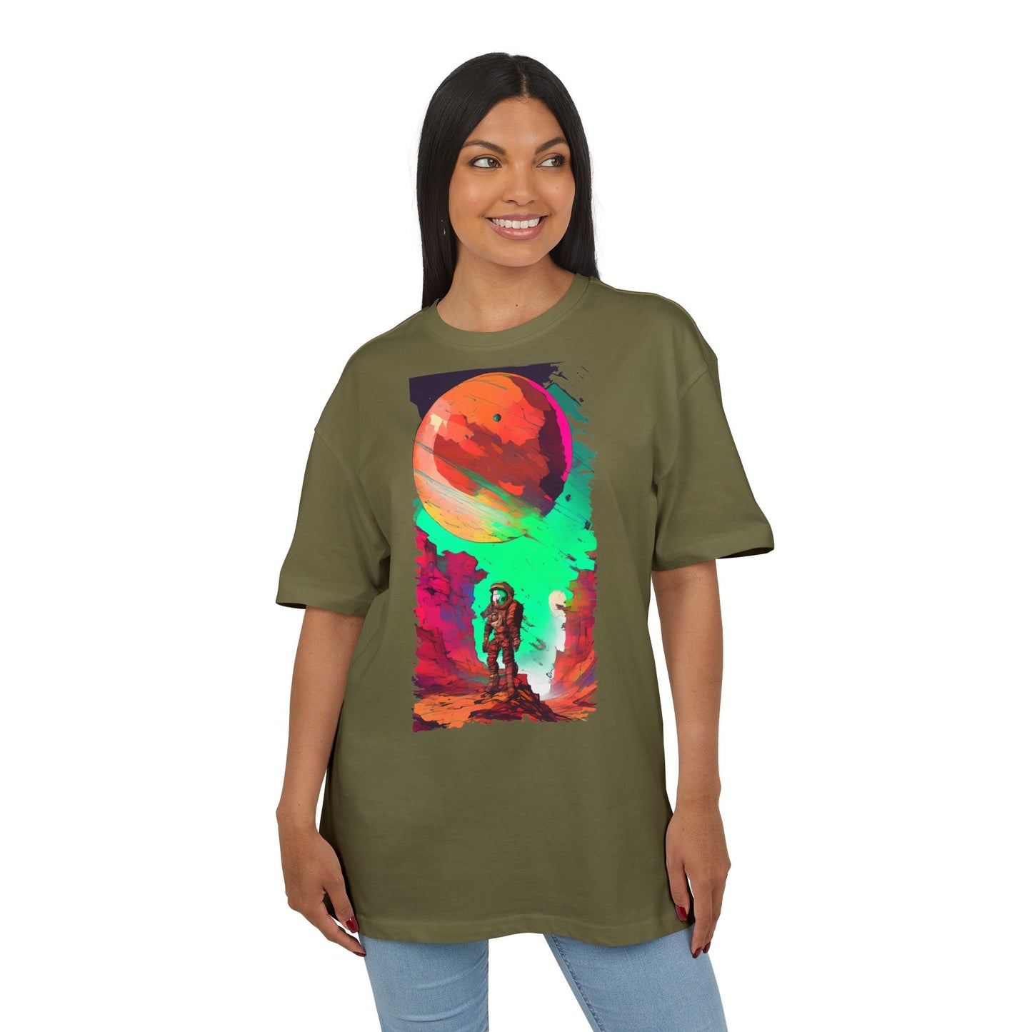 Cosmic Adventure Unisex Heavy Oversize Tee - Perfect for Space Lovers, Casual Style, Gift for Her, Him, Unique Graphic Tee, Sci-Fi Fashion