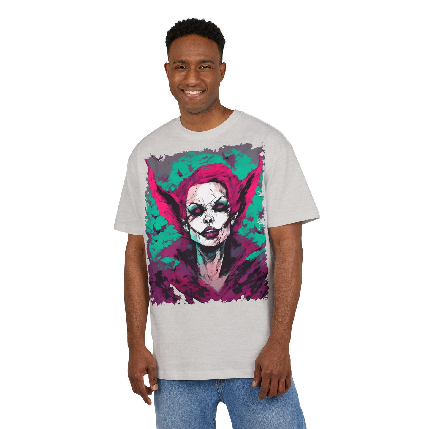 Eerie Portrait Unisex Oversized Tee | Unique Graphic Shirt for Halloween, Gift for Horror Fans, Scary Tee, Alternative Fashion