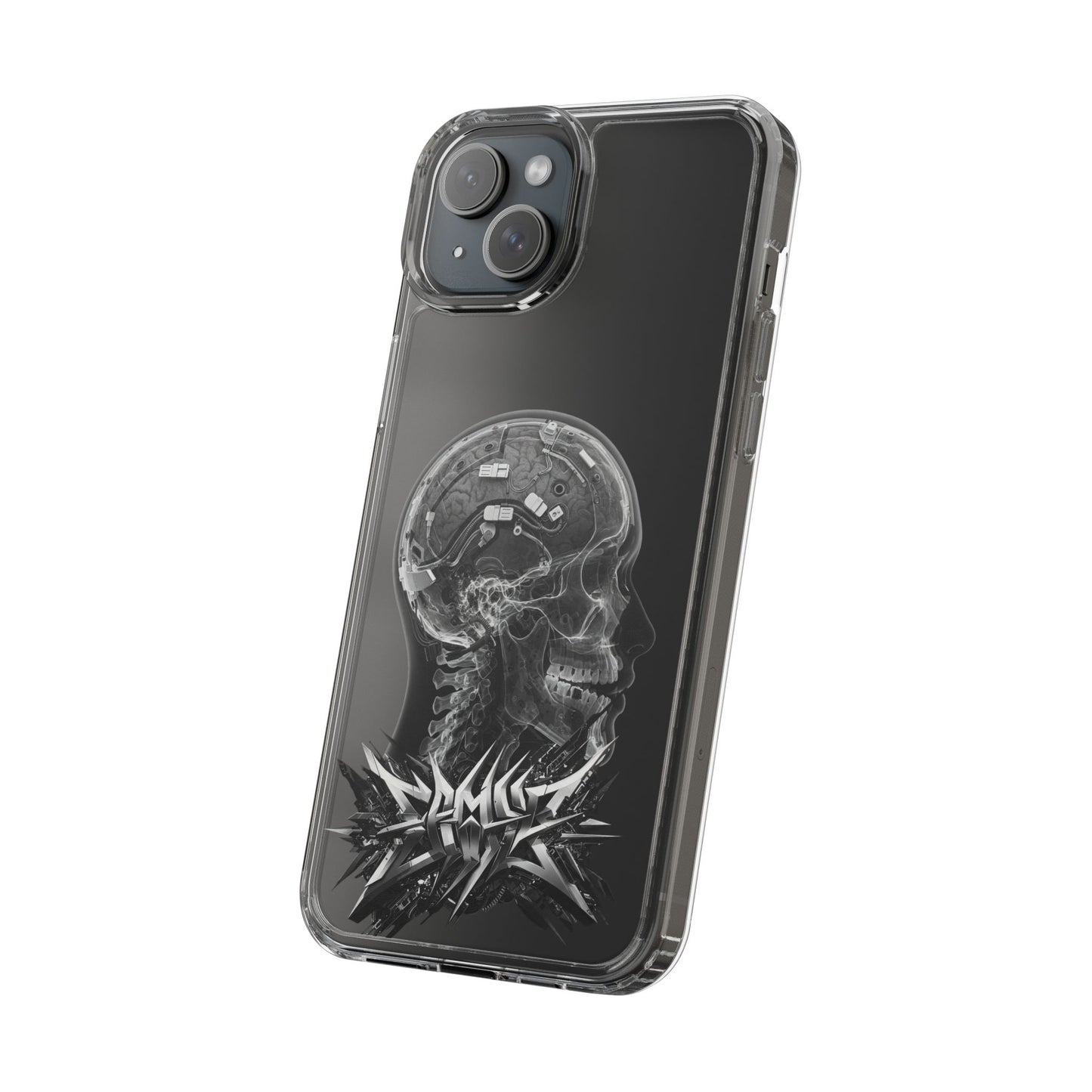Skull Design Clear Phone Case - Unique Aesthetic for Tech Lovers