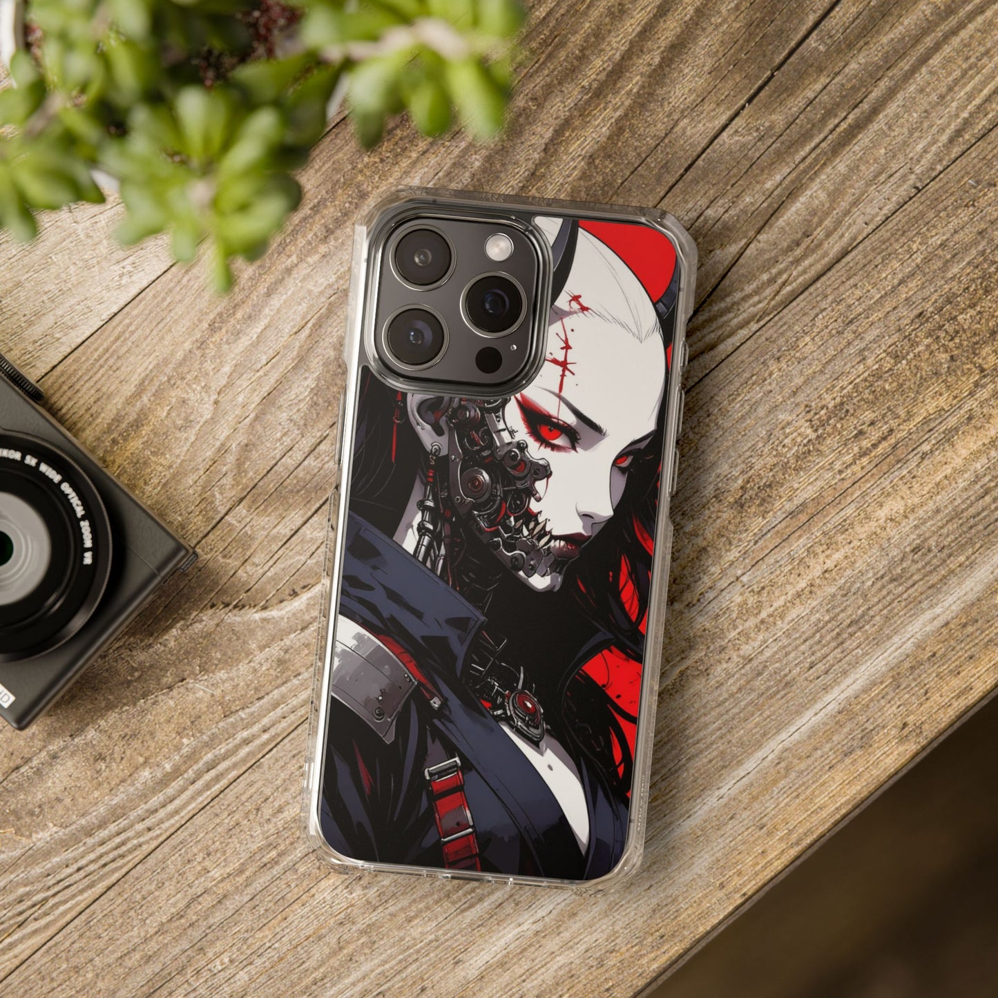 Magnetic Impact Phone Case, Anime Art Phone Cover, Goth Accessories for Her, Gift for Tech Lovers, Unique Phone Protection
