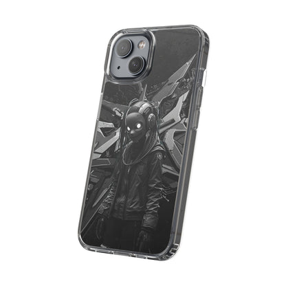 Anime-Inspired Clear Phone Case - Edgy Streetwear Style
