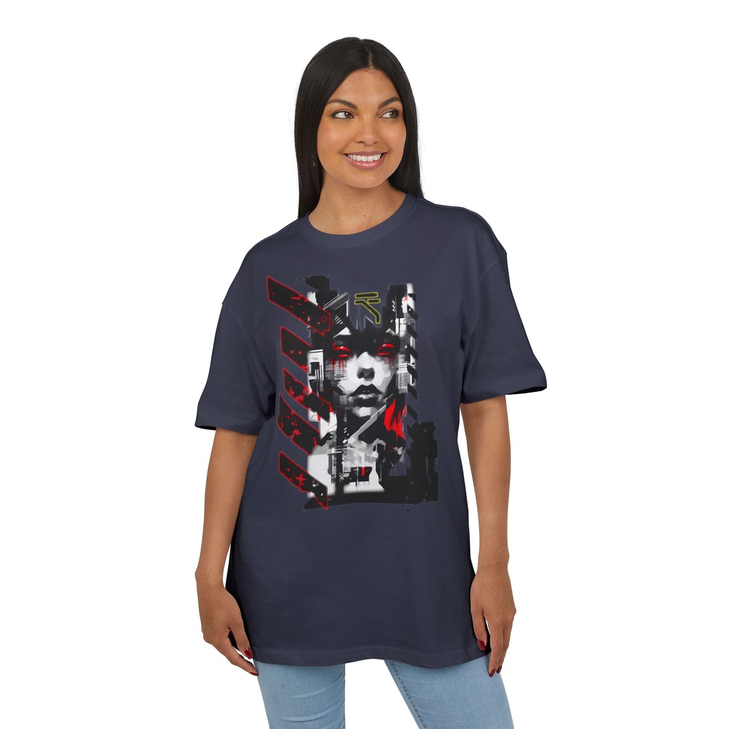 Unisex Heavy Oversize Tee with Urban Art Design - Streetwear Style Tee
