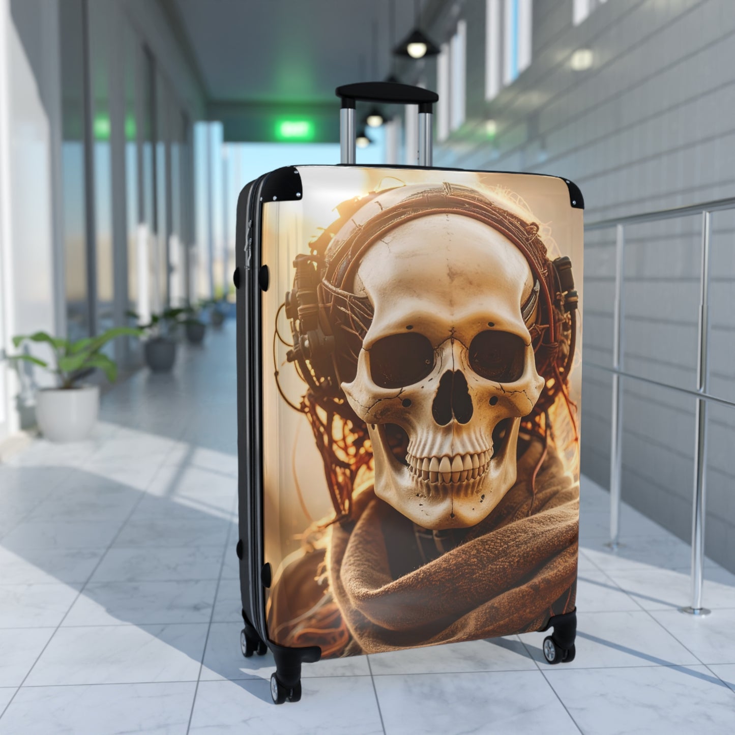 Stylish Skull Suitcase - Unique Travel Luggage for Adventurers, Halloween Travel, Vintage Boho Style, Skull Design, Gifts for Travelers