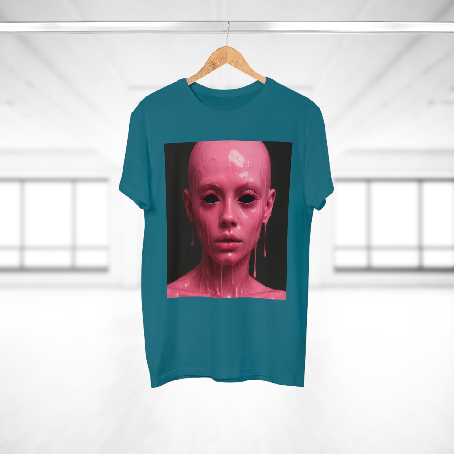 Artistic Pink Melting Face T-Shirt - Trendy Graphic Tee, Unique Gift, Statement Apparel, Festival Wear, Occasional Fashion, Street Style