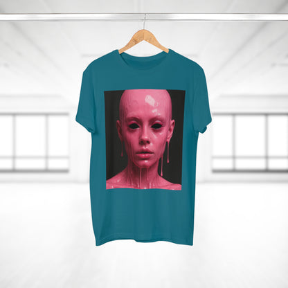 Artistic Pink Melting Face T-Shirt - Trendy Graphic Tee, Unique Gift, Statement Apparel, Festival Wear, Occasional Fashion, Street Style