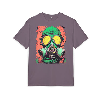 Retro Gas Mask Unisex Heavy Oversize Tee, Streetwear T-Shirt, Unique Graphic Tee, Festival Fashion, Cool Casual Wear