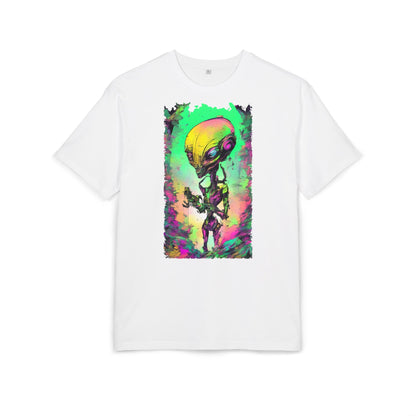 Cosmic Alien Art Tee - Unisex Heavy Oversize Tee, Retro Space Vibe Shirt, Gift for Sci-Fi Lovers, Casual Wear, Unique Graphic T-Shirt