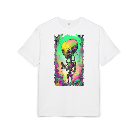 Cosmic Alien Art Tee - Unisex Heavy Oversize Tee, Retro Space Vibe Shirt, Gift for Sci-Fi Lovers, Casual Wear, Unique Graphic T-Shirt